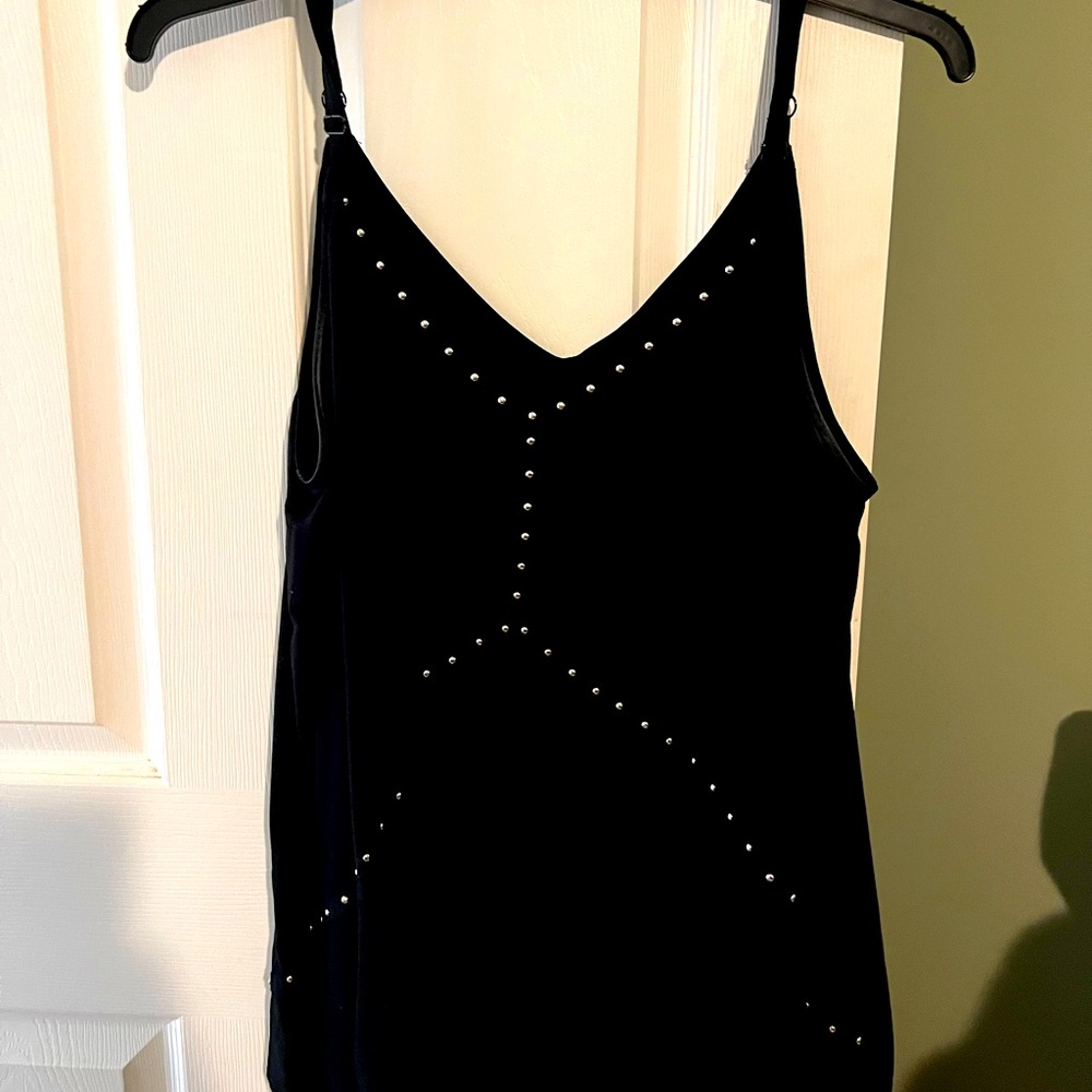 Torrid Plus Size Black Tank Top with Silver Accents